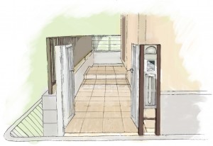玄関廻り外構工事スロープ作成工事